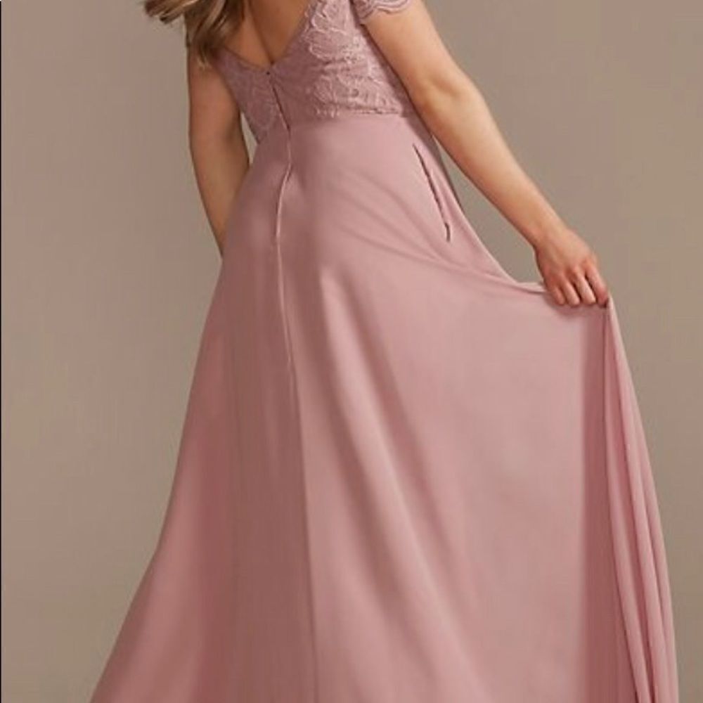 DB Studios Celebrate Wine size 0 lace chiffon off… - image 6